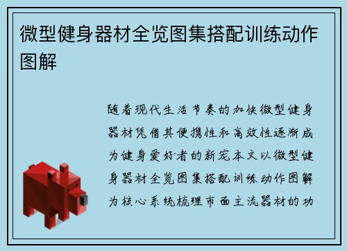 微型健身器材全览图集搭配训练动作图解